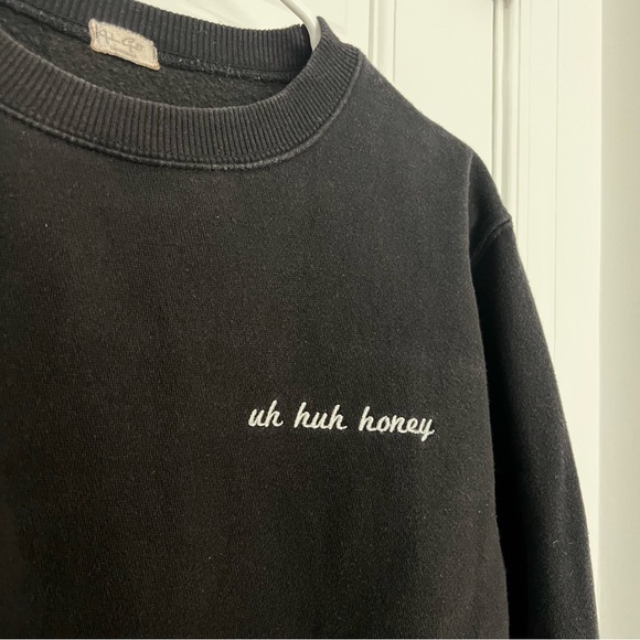 BRANDY MELVILLE JOHN GALT Uh Huh Honey sweatshirt crewneck cropped top sweater - Picture 5 of 10